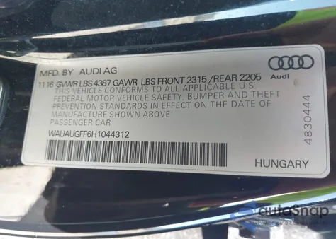 2017 Audi A3 2.0T Premium z USA, uszkodzony, nr VIN WAUAUGFF6H1044312